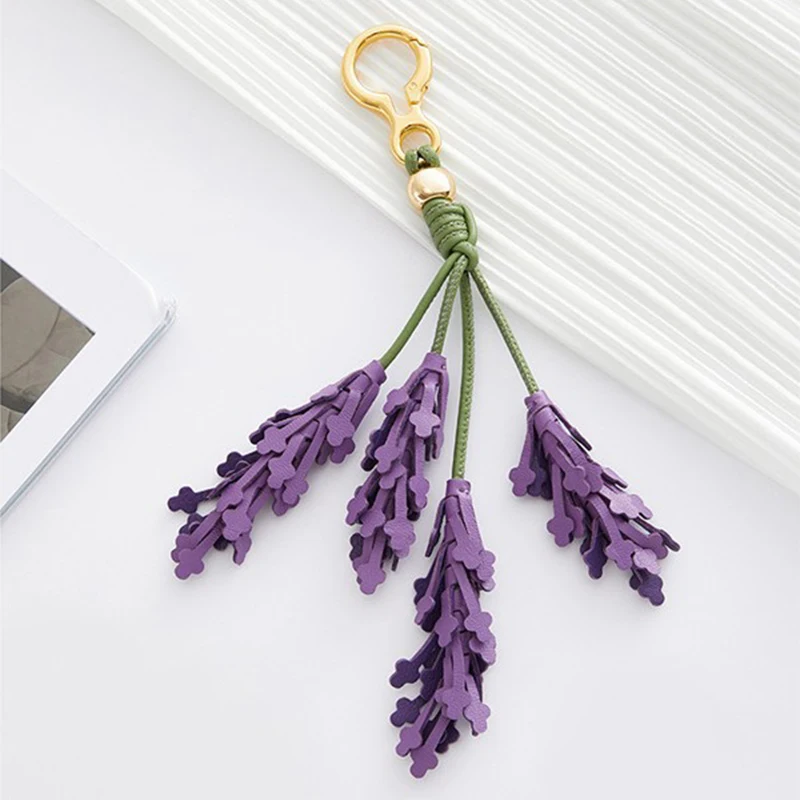 الخزامى حقيبة قلادة الموضة الإبداعية اليدوية الجلود Diy بها بنفسك المفاتيح هدية للأصدقاء الملابس الرائعة والاكسسوارات حقيبة قلادة #3