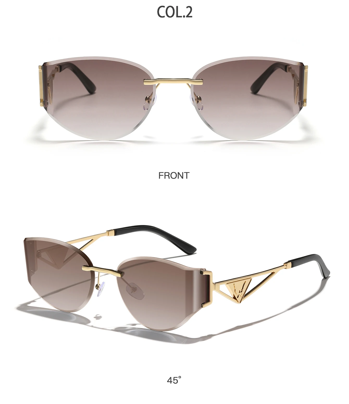 Modische randlose Fahrrad-Sonnenbrille, trendige Metallrahmen-Brille mit UV-Schutz für Männer und Frauen, Outdoor-Radfahren, Wandern, Brillen – Detail 4