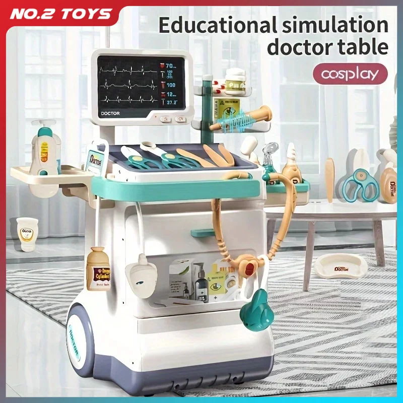 Simulation Medizinische Warenkorb Set Spielzeug für Kinder Spielen Haus Medizinische Tisch Trolley Pretend Arzt Werkzeug Spielzeug Rolle Spielen Jungen Mädchen Spiel