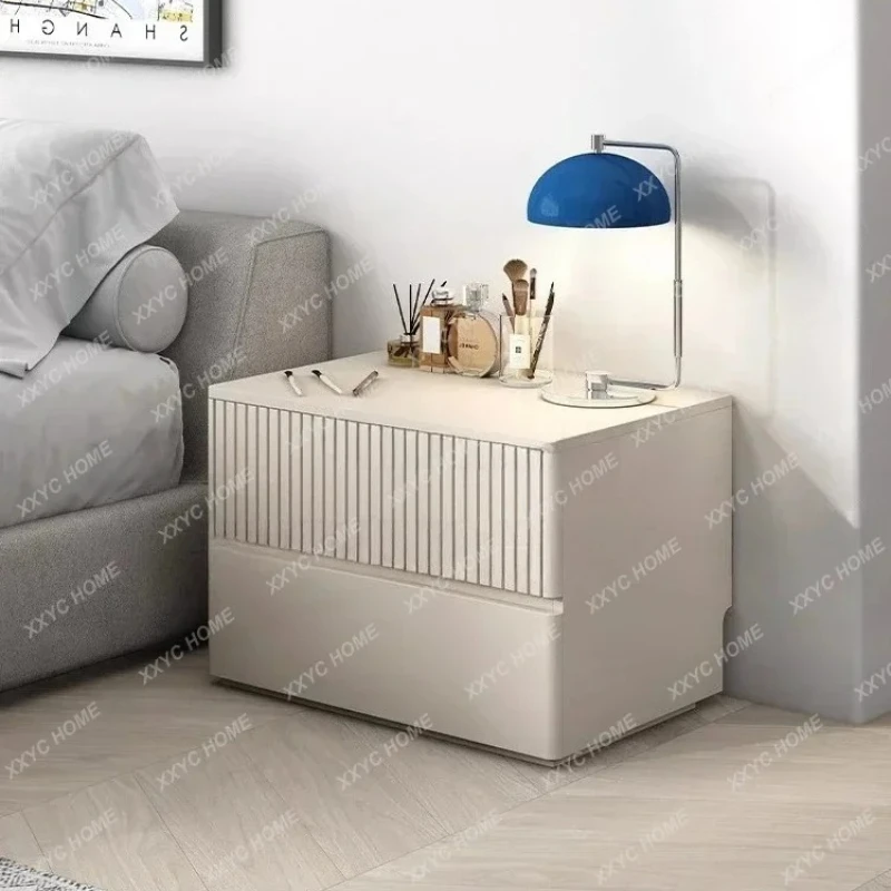 

Style Versatile Bedside Table Leg Support Large Size with Lock Storage Cabinet Graylx