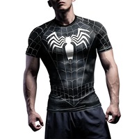 Super hero Mens Compression T Shirt Sport Workout 3D Spider Compression Quick Dry Training Men's Running Gym Fitness Top