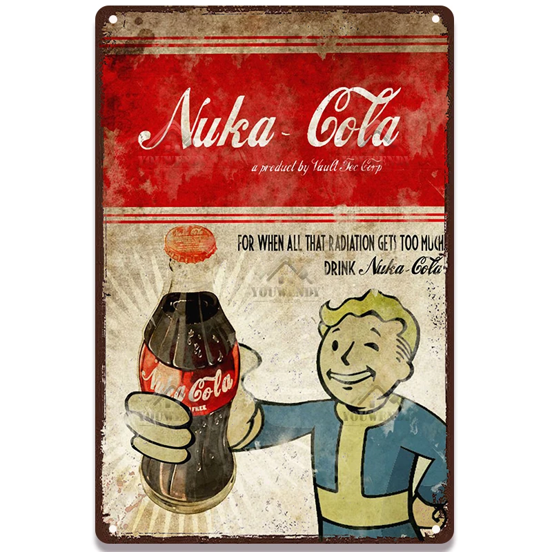 Nuka Cola Drink Posters Game canvas Retro painting Plaque canvas Wall Decor for Bar Pub Club Man Cave Decoration