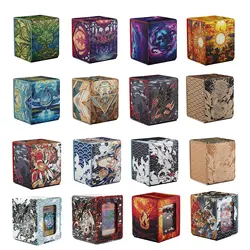 Card Deck Box for MTG, Trading Card Storage Box Holds 120+ Sleeved Commander Deck, PU Leather Card Box Suits TCG Magic Cards