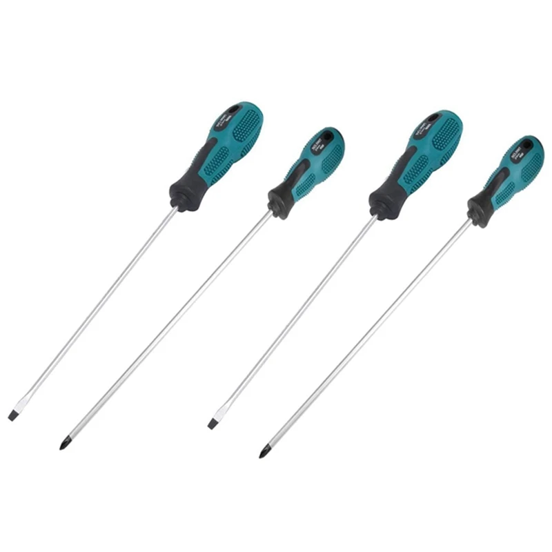 

4 Packs 12 Inches Long Slotted And Phillips Screwdriver Flat Blade Screwdriver Magnetic Screwdriver With Rubber Handle