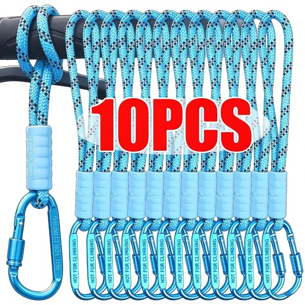 Nylon Strap Aluminum Alloy Bike Hook Reflective Anti-drop Carabiner Diameter Bars Multipurpose Hanger Bicycle Stroller