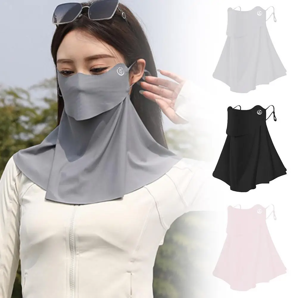 

Summer UV Protection Face Mask Ice Silk Neck Gaiter with Drinking Tube Breathable Sunscreen Cover for Women Riding Outdoor