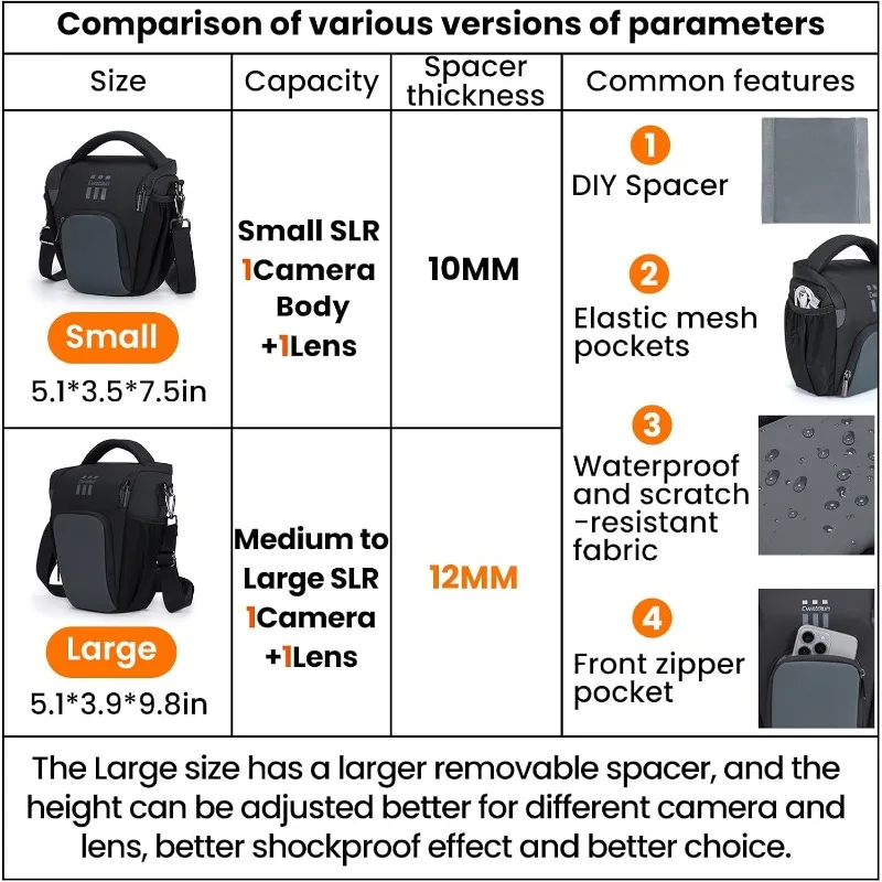 Crossbody Bag. Single-Shoulder Camera Bag, Lightweight, Portable, Multi-Functional Leather Film Material Mirrorless