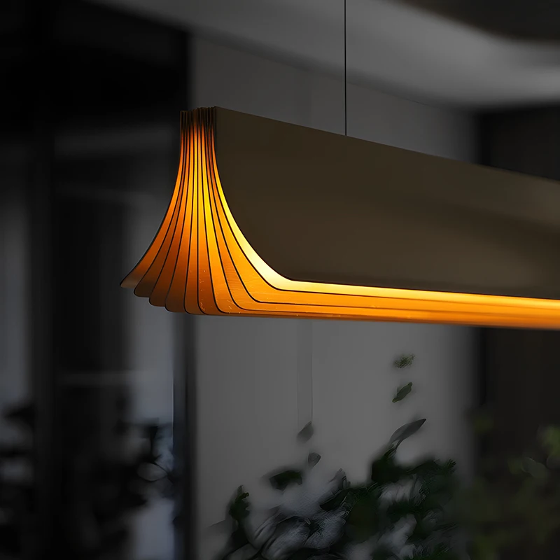 Post Modern Long Linear Pendant Light For Dining Room Kitchen Table Island Black Gold Creative Book Shape Design Led Chandelier