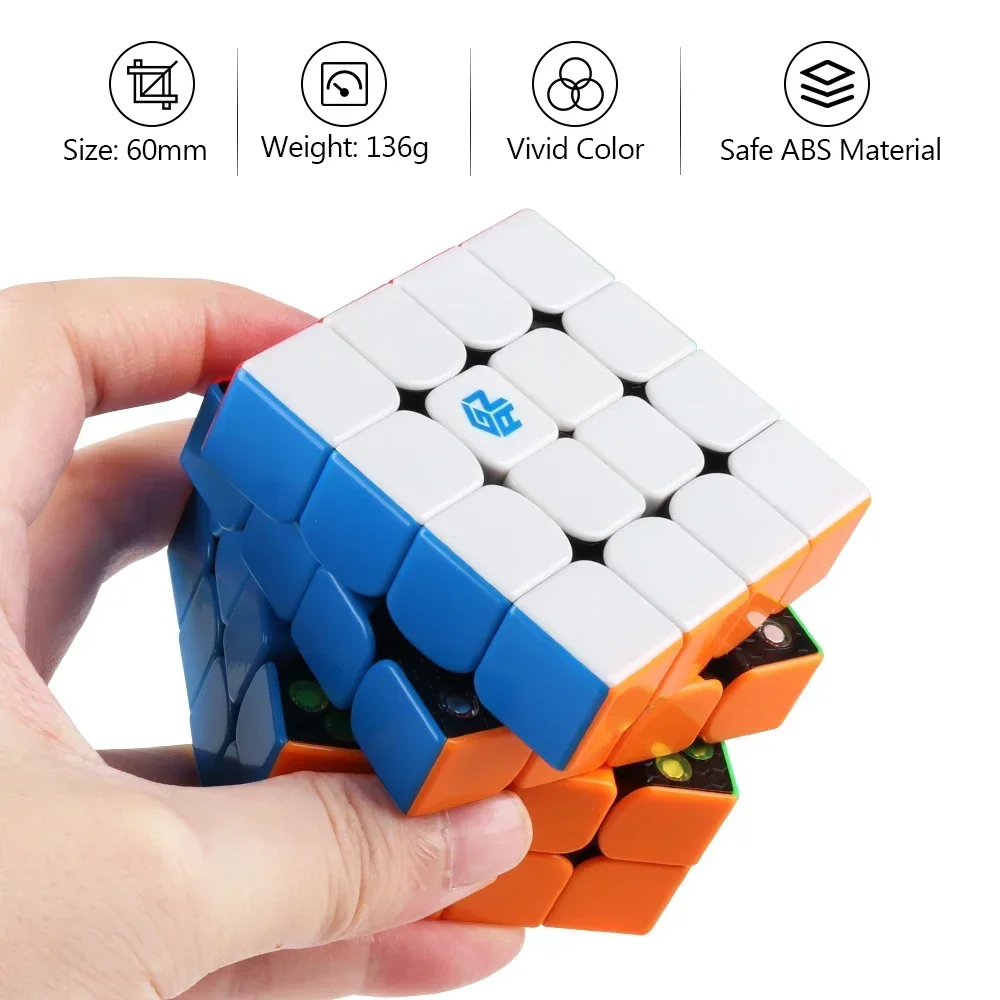 GAN-Cube Magique de Vitesse Magnétique pour Enfant, Jouets Professionnels de Puzzle, 4x4x4, 460 m, GAN460M