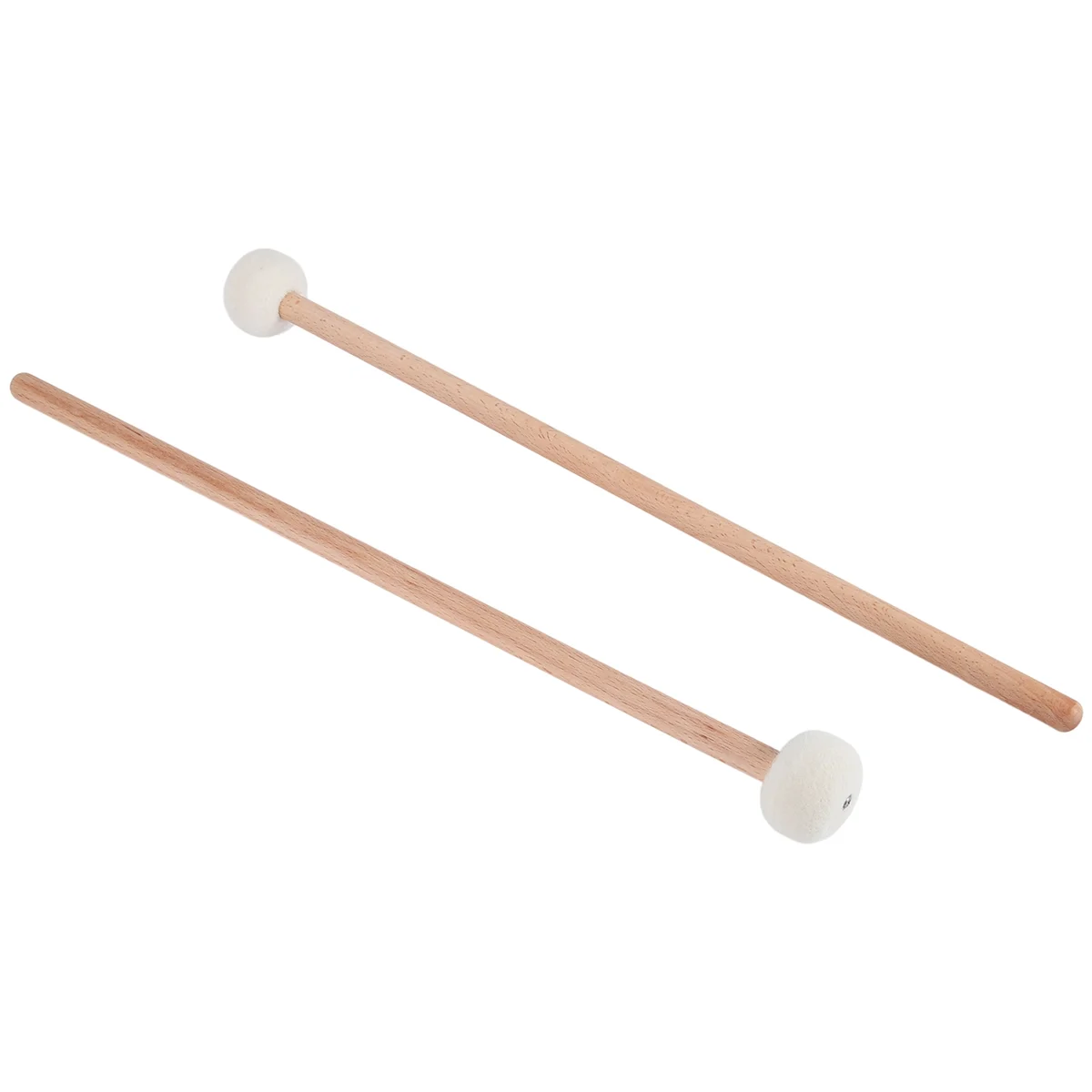 1 Pair Felt Mallets Drumsticks Drum Sticks with Wood Handle for Percussion Instrument Accessories