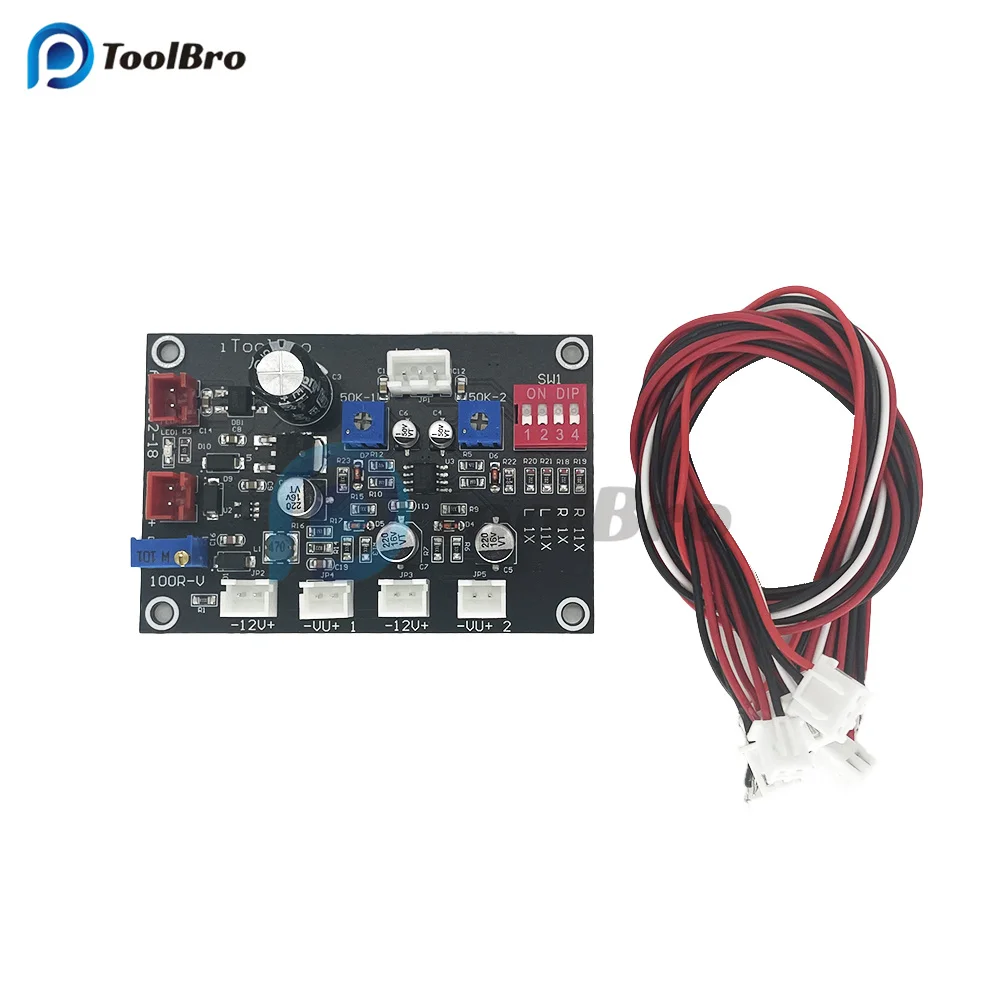 VU Meter Driver Board AC DC 12V-18V Support High Low Level Input Backlight Adjustable for Vacuum Tube Power Amplifier