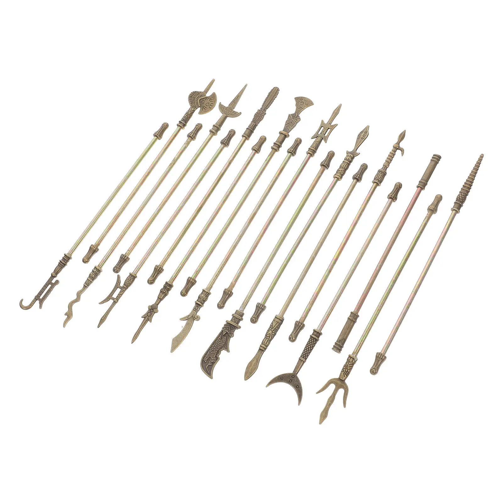 

18Pcs Mini Alloy Chinese Ancient Arms Collection Set Portable Home Decoration Cognitive Learning Historical