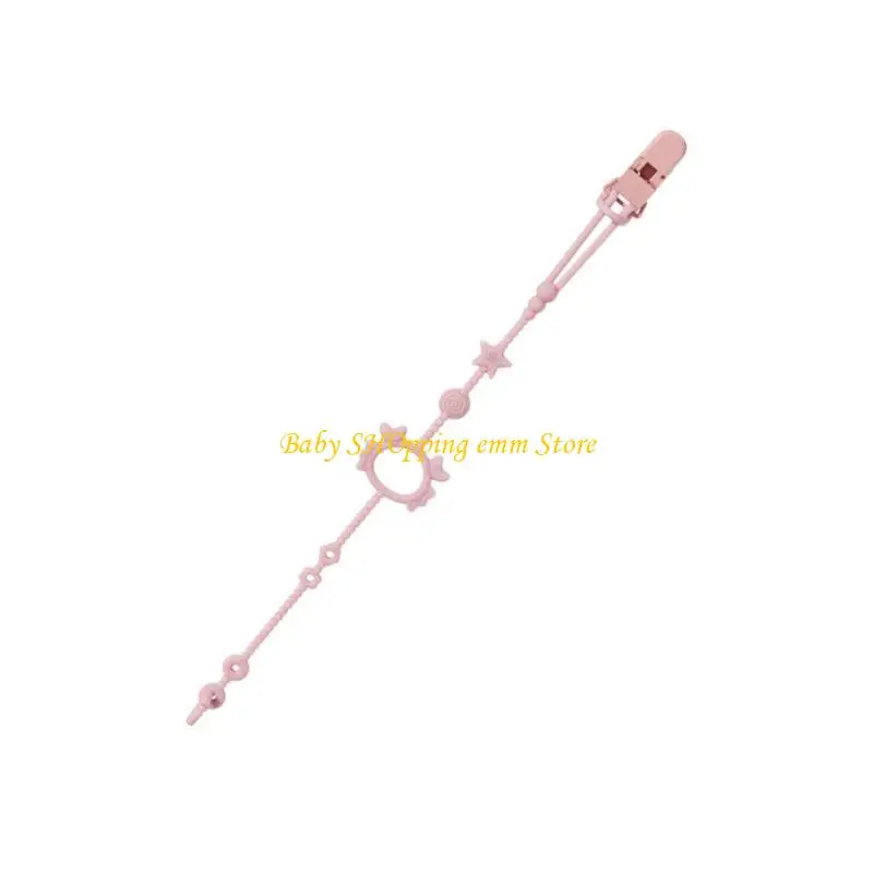 

23GD Silicone Pacifier Strap Adjustable Toy Clip Chain for Strollers and High Chair