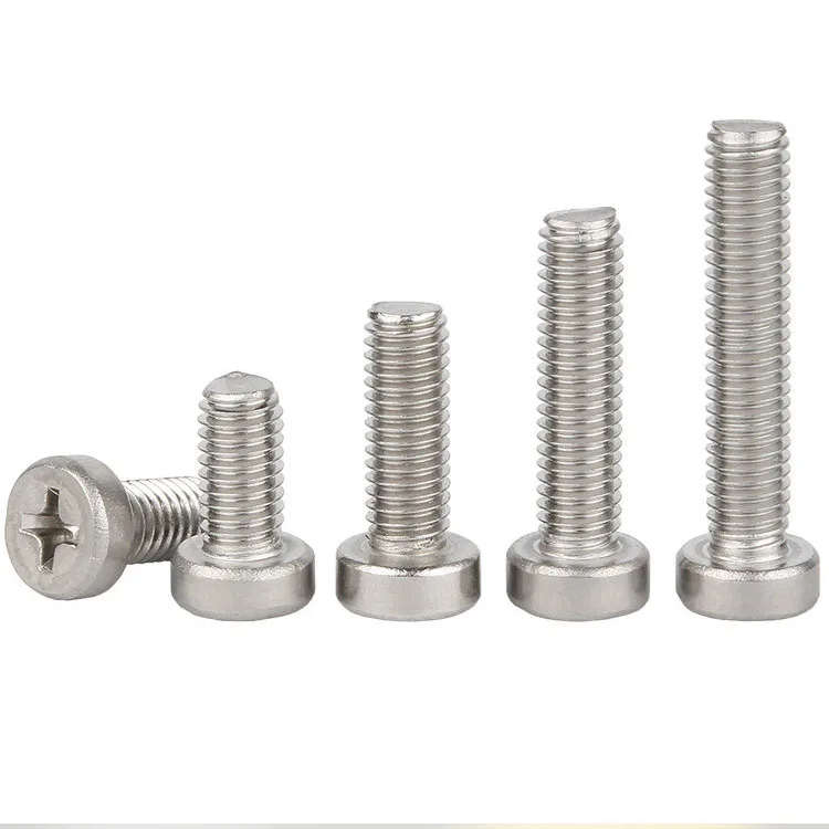 M2 M2.5 M3 M4 M5 M6 M8 304 Stainless Steel Cross Phillips Head Screws Round Cheese Pan Head Screw Bolt
