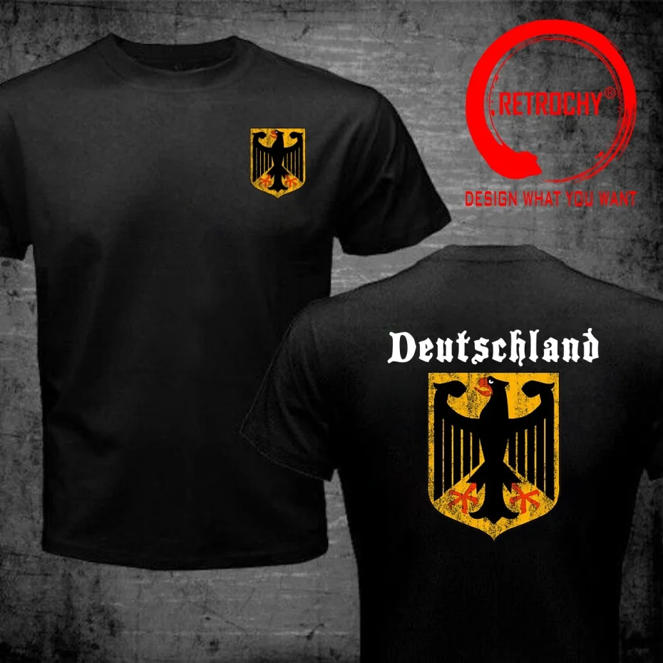 Deutschland Flag Crest Germany Eagle Coat of Arms T Shirt Men Fashion Trendy Casual Clothing Stylish Tops Tee Shirt Leisure