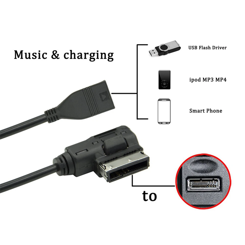 Interfejs muzyczny Adapter do kabla interfejs USB USB interfejs muzyczny AMI MMI AUX MP3 Adapter do kabla dla Q5 Q7 R8 A3 A4 A5 A6