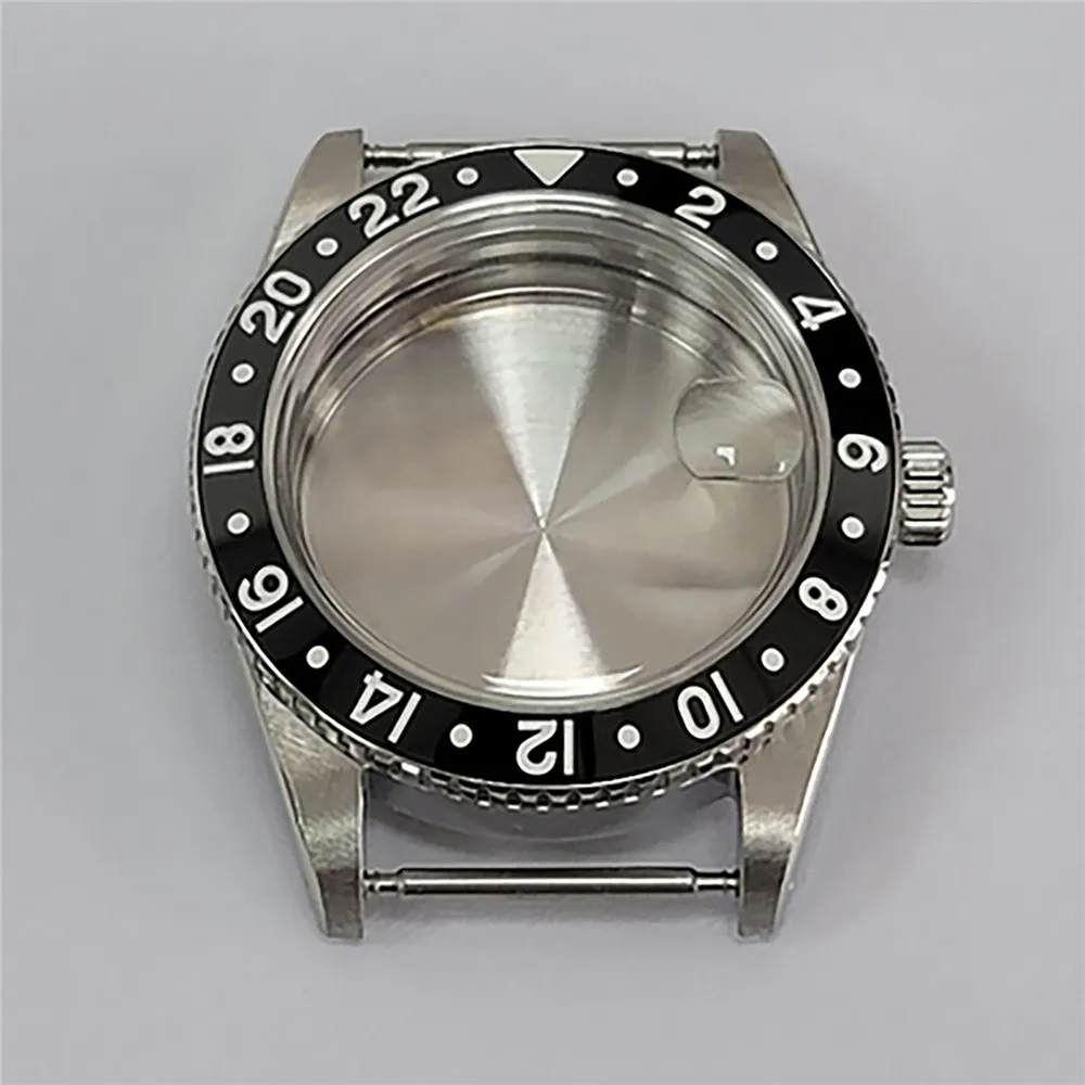 39mm Watch Sapphire Glass 316L Stainless Steel Watch Case Fits NH34 NH36 NH35 Movement Green Luminous Case Back Cover