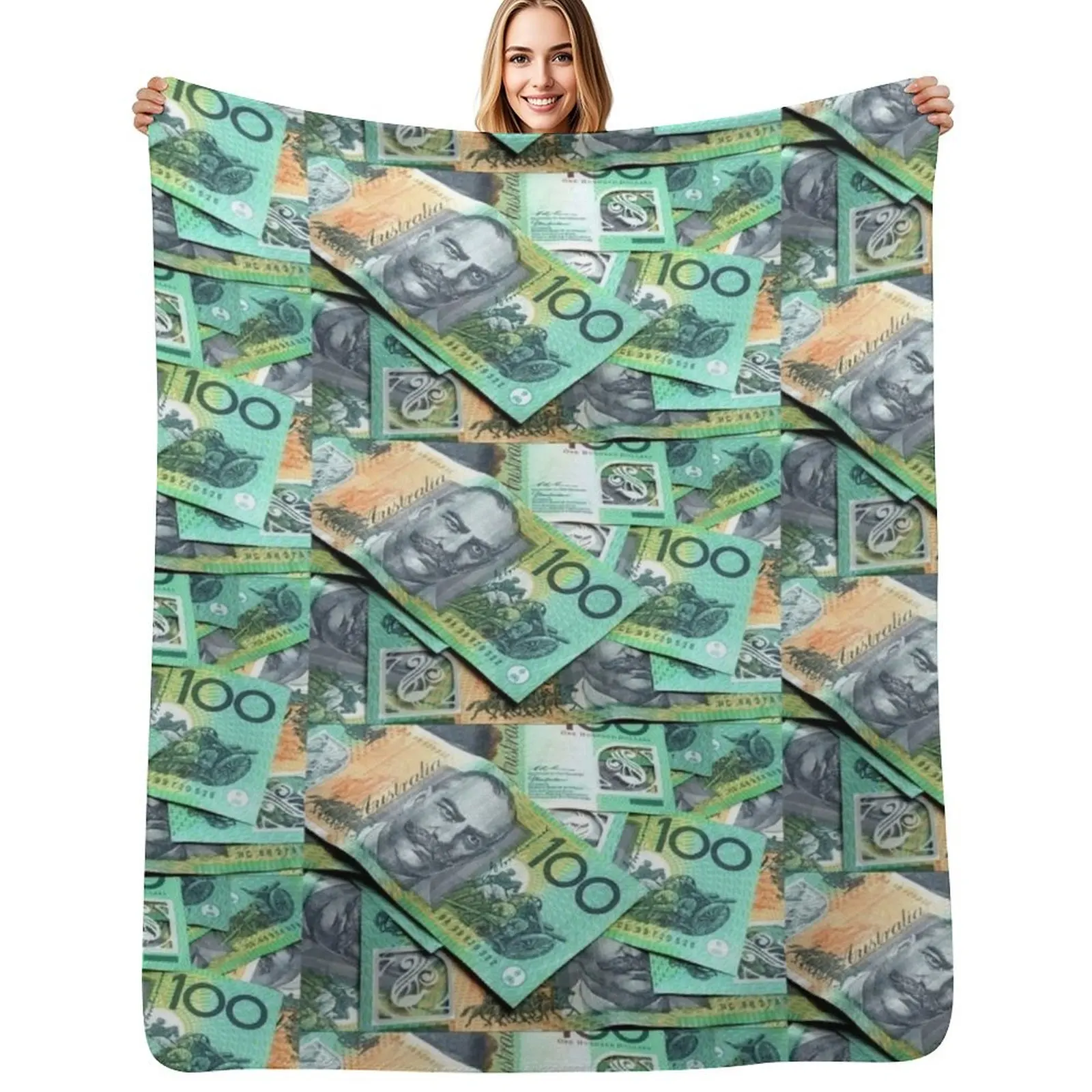 Australian $100 notes Throw Blanket Camping Loose Decorative Beds Kid'S for babies Luxury Thicken Blankets