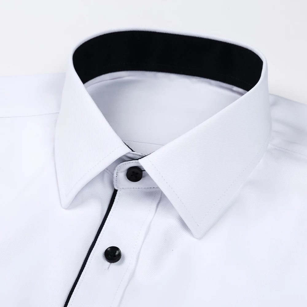 Camicia da uomo Semi-formale abbinata a colori a maniche lunghe comoda vestibilità regolare abbottonata camicie classiche per attività aziendali