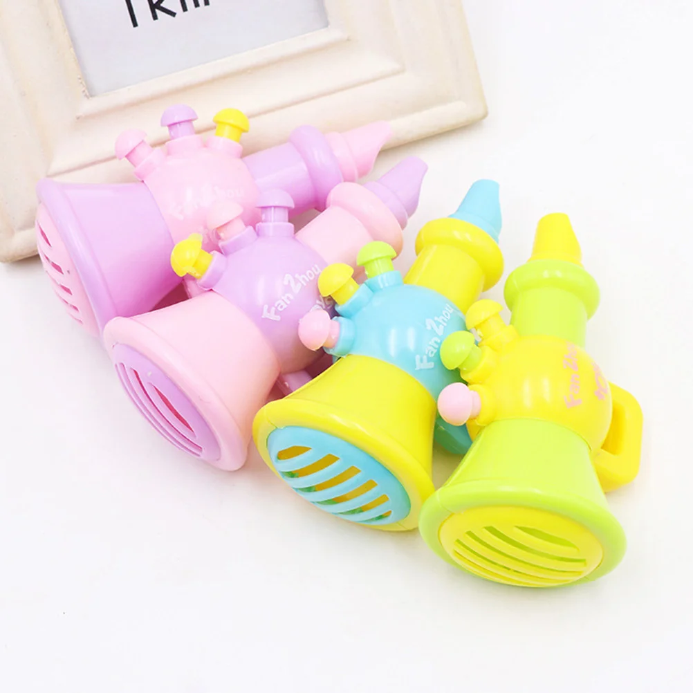 4pcs Plastic Horn Hooter Trumpet Instruments Music Toys Kids Children Early Educational Toy (Random Color)