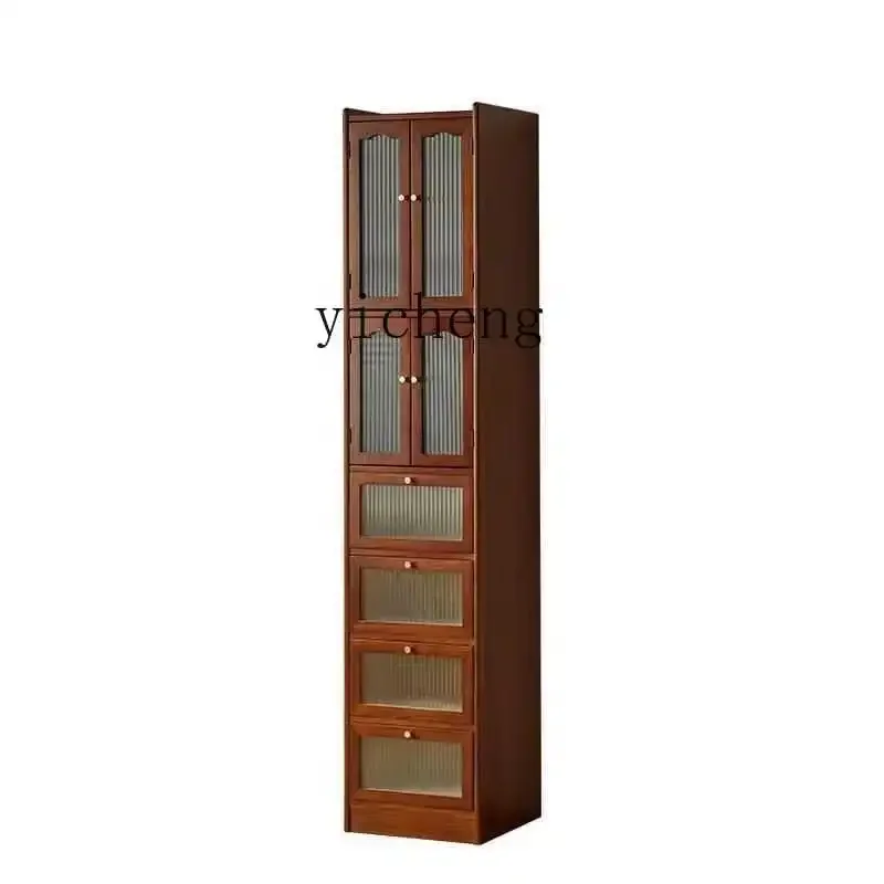 ZK multifunctional ultra-narrow storage glass door household multi-layer drawer locker living room door locker