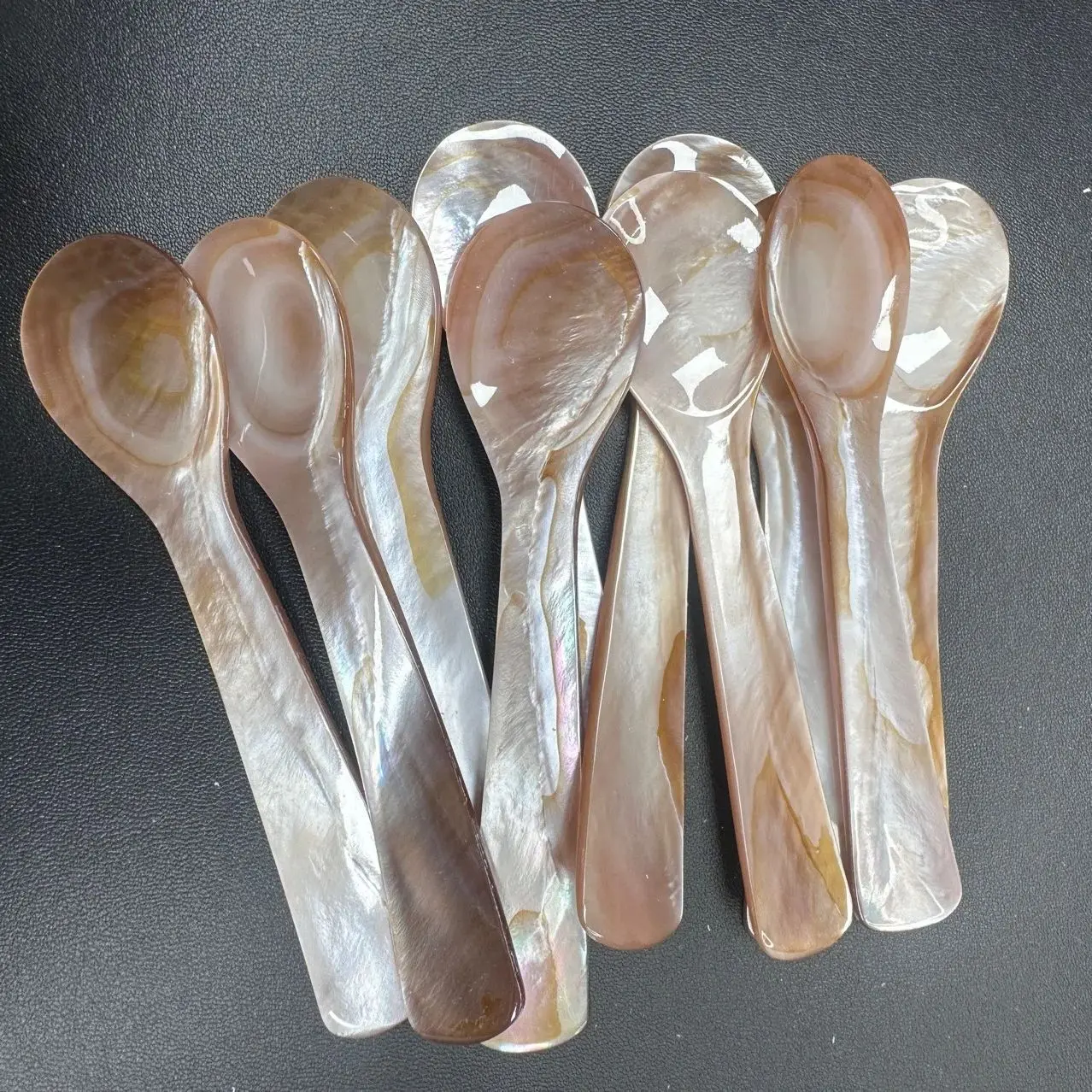Natural Mother of Pearl Caviar Spoons Handcrafted Seashell Ice Cream Dessert Stirring Teaspoons Kitchen Tableware Craft Gadget
