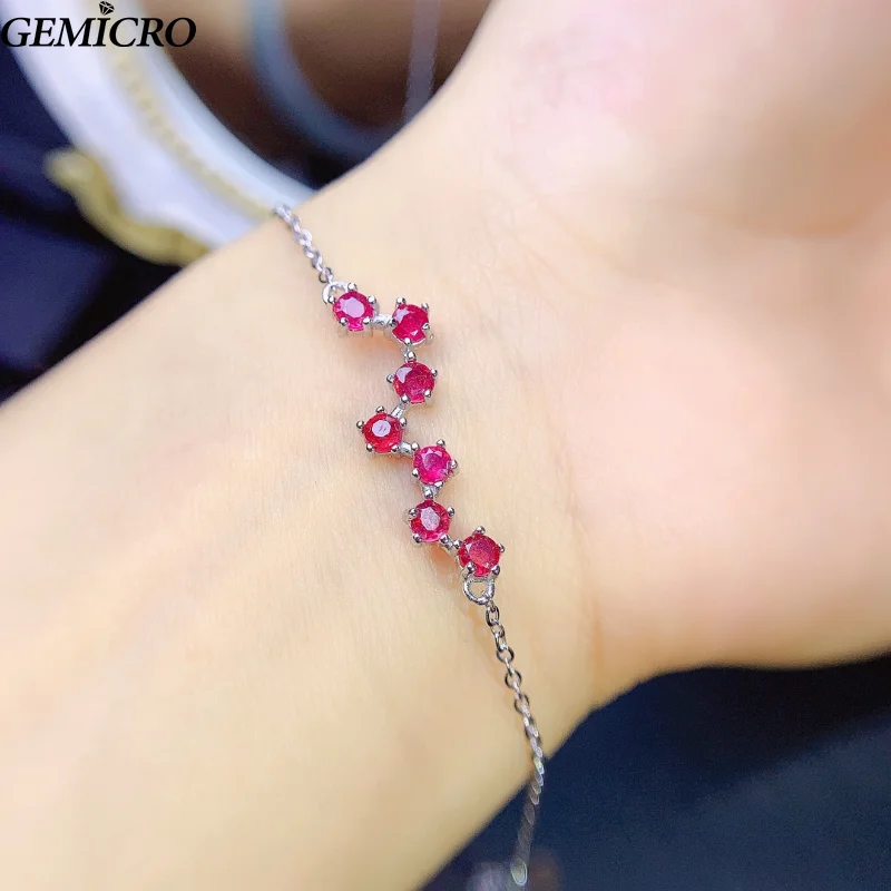 

925 Sterling Silver Natural Ruby Women's Bracelet Party Gifts High Jewelry The Big Dipper/TBD/BD Star Bracelet Silver Jewelry