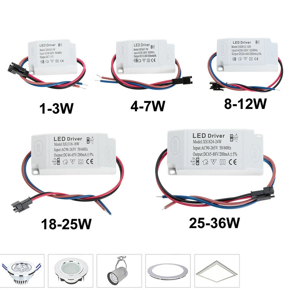 LED Driver 300ma 3W 4-7W 8-12W 13-18W 18-24W Down Lamp Power Supply Adapter Unit AC85-265V Panel Light Transformer Beginners