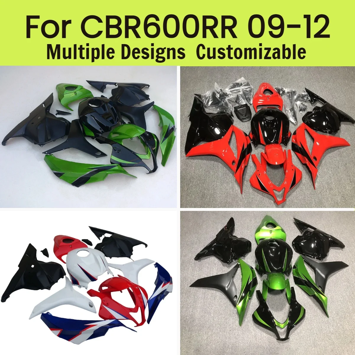 

Комплект обвесов на заказ для Honda CBR 600RR 2009-2012, полный комплект пластиковых обтекателей для мотоцикла CBR600RR 09-12