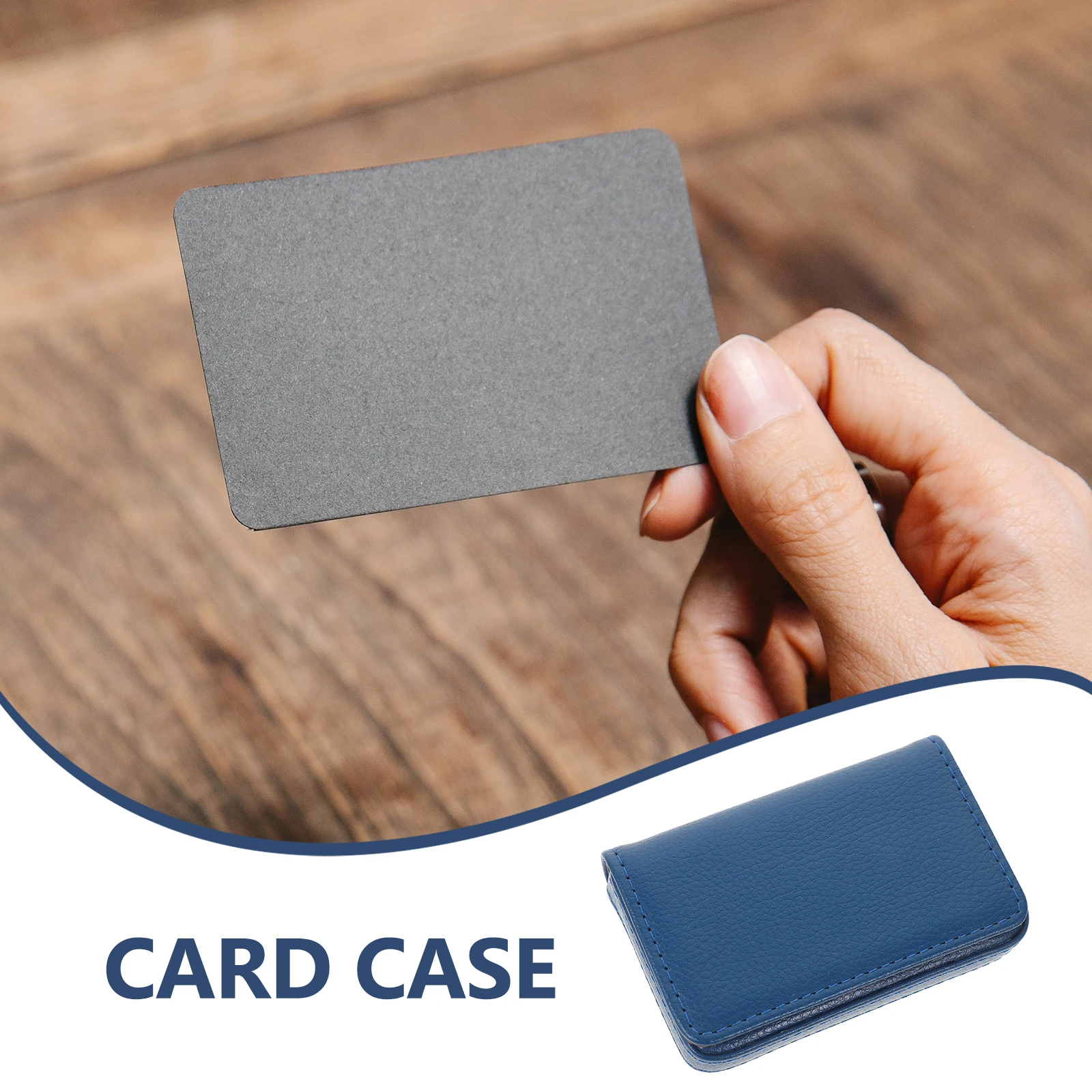 

Sturdy Portable Cards Storage Box Card Holder Organizer Pu Card Storage Box For Office Desktop Cards Container