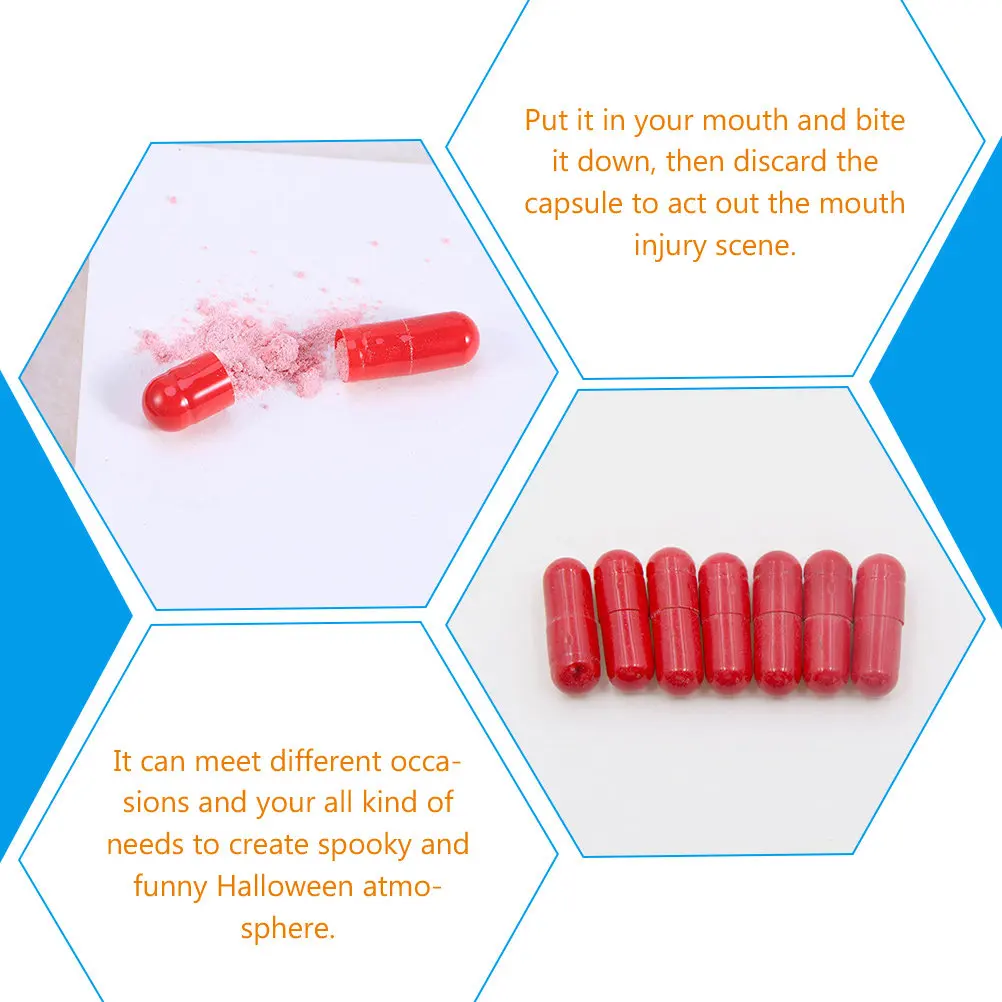 

40 Pcs Fake Blood for Kids Halloween Body Decoration Bloody Capsules Pills Washable Skin Artificial Makeup Toy Kit