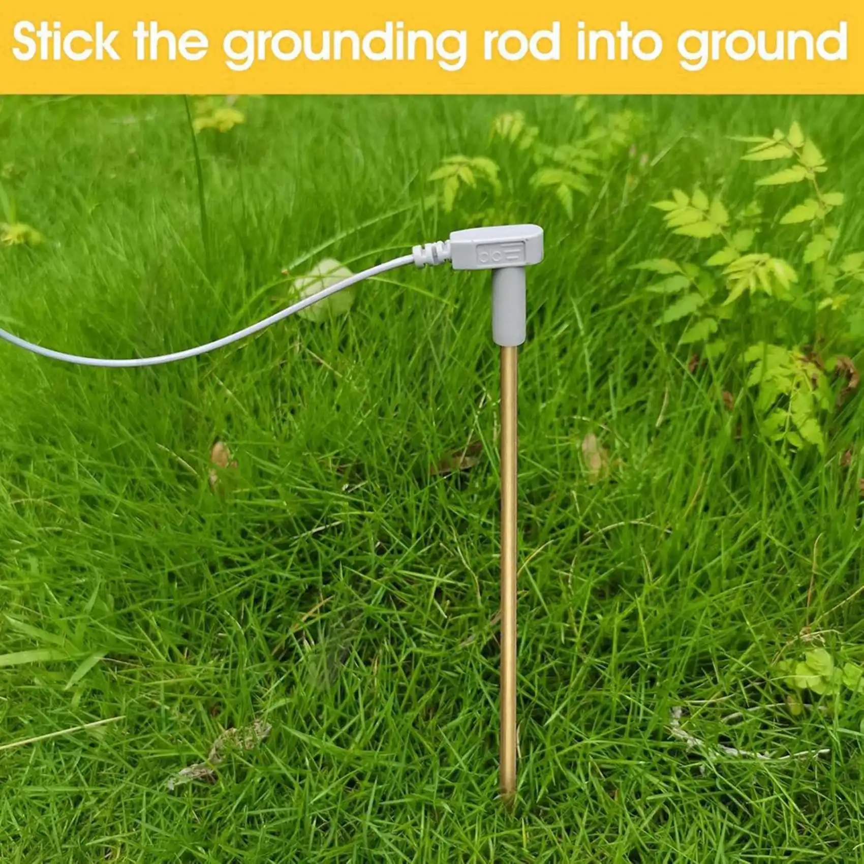 FYBL-Copper Grounding Rod With 40Ft Female Ground Cord, Portable Ground Rod Kit,Great For Grounded Earth Connected Products A