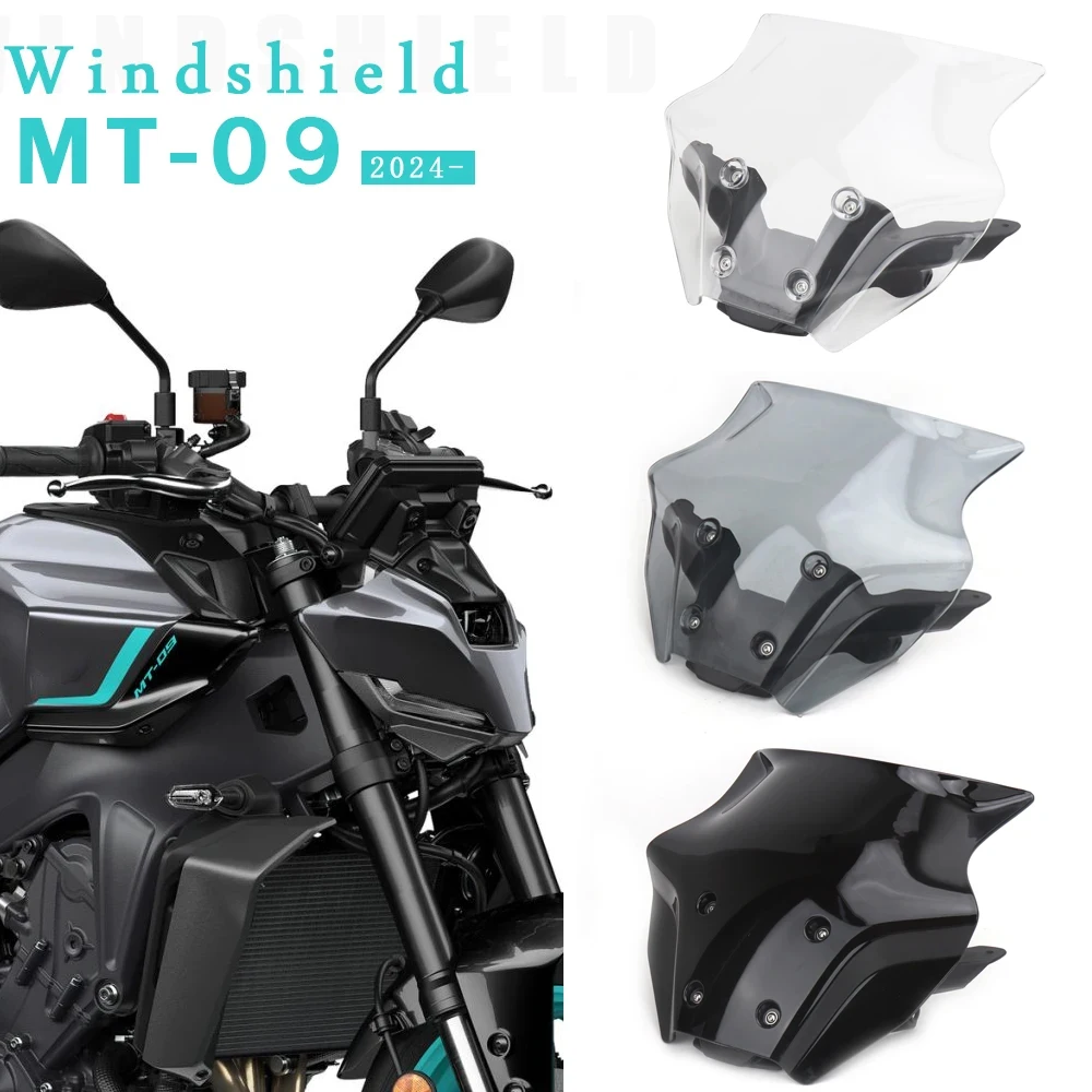 

Motorcycle Windshield For Yamaha MT09 MT 09 MT-09 2024 Wind Screen Shield Deflector Cover Protector Windscreen