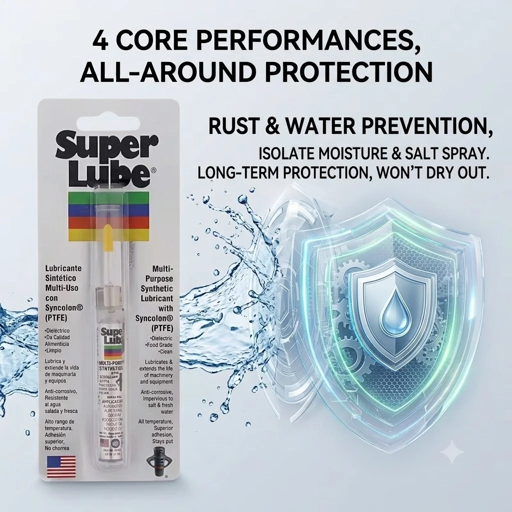 Super Lube 51010 Synthetic Oil Multi-Purpose Food Grade Lubricant with Syncolon PTFE Precision Oiler