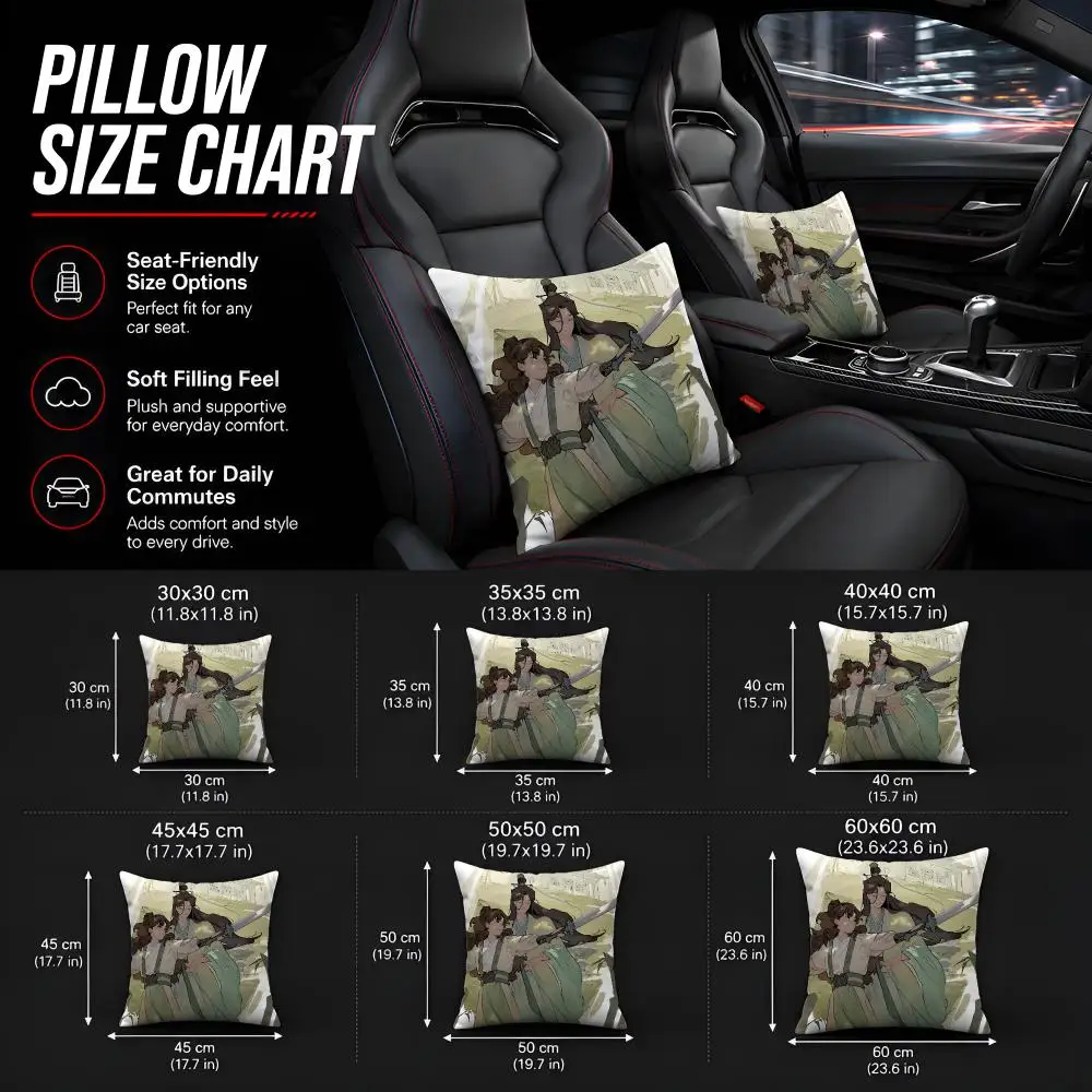 The Scum Villains Self-Saving System  Soft Plush  Double Print and Invisible Zipper for Sofa Home Car Use Cushion Cover