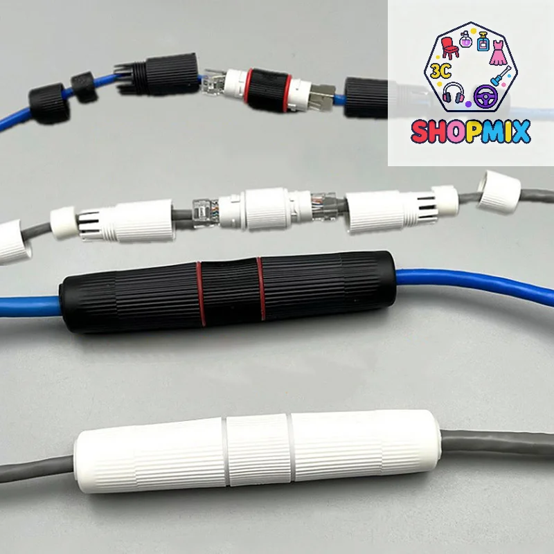 1Pc RJ45 Docking Connector Ethernet Network Straight-through Waterproof IP67 Header Outdoor Broadband Network Cable Extender