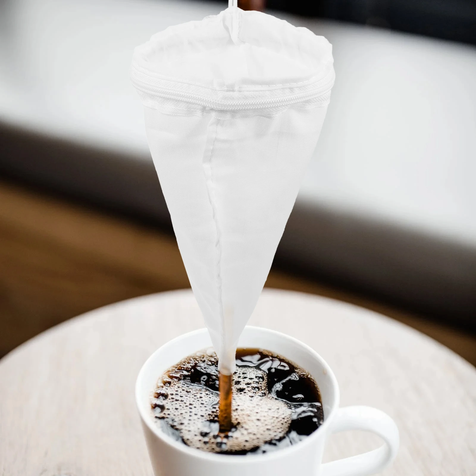 

Steel Ring Tea Filter Bag 13Cm Stainless Steel Handle Reusable Cotton Coffee Strainer Drip Brewer Accessory For Home Cafe