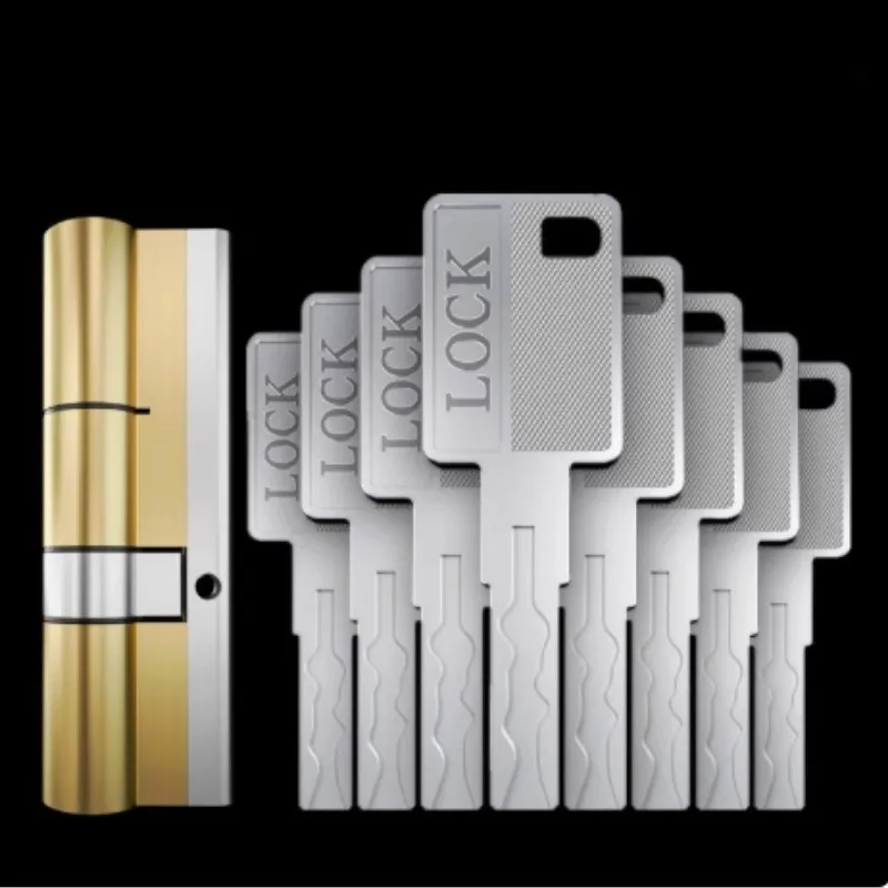 European Standard Lock Cylinders Outdoor Door Locks,Super C-grade Indoor and Outdoor All Copper Lock Core, 8-Pcs Keys