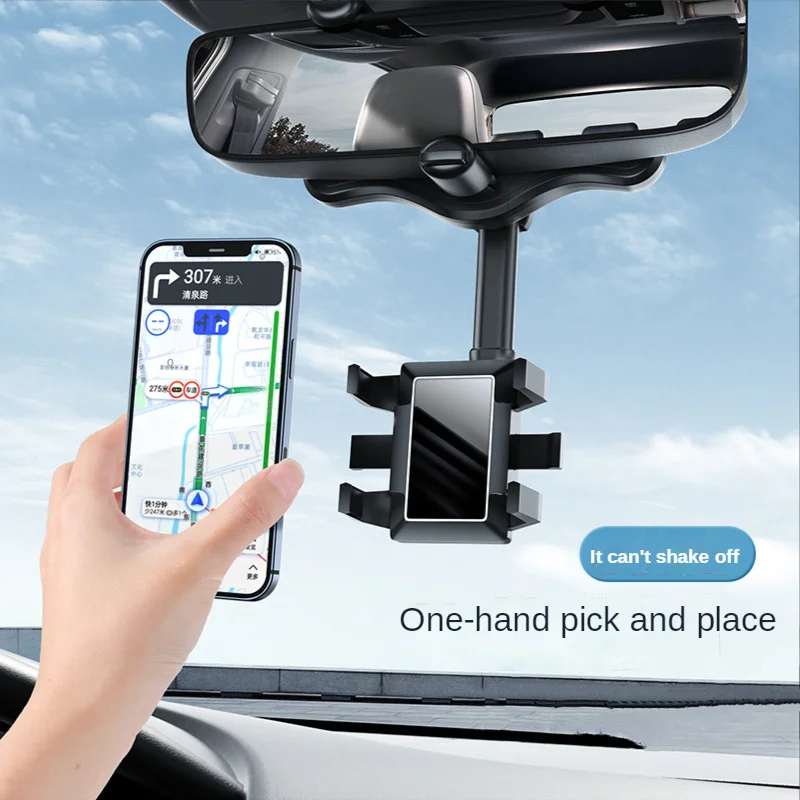 360 Degree Rearview Mirror Car Phone Holder Mount Universal Rotating Adjustable Car Mobile Support GPS Phone Holder in Car