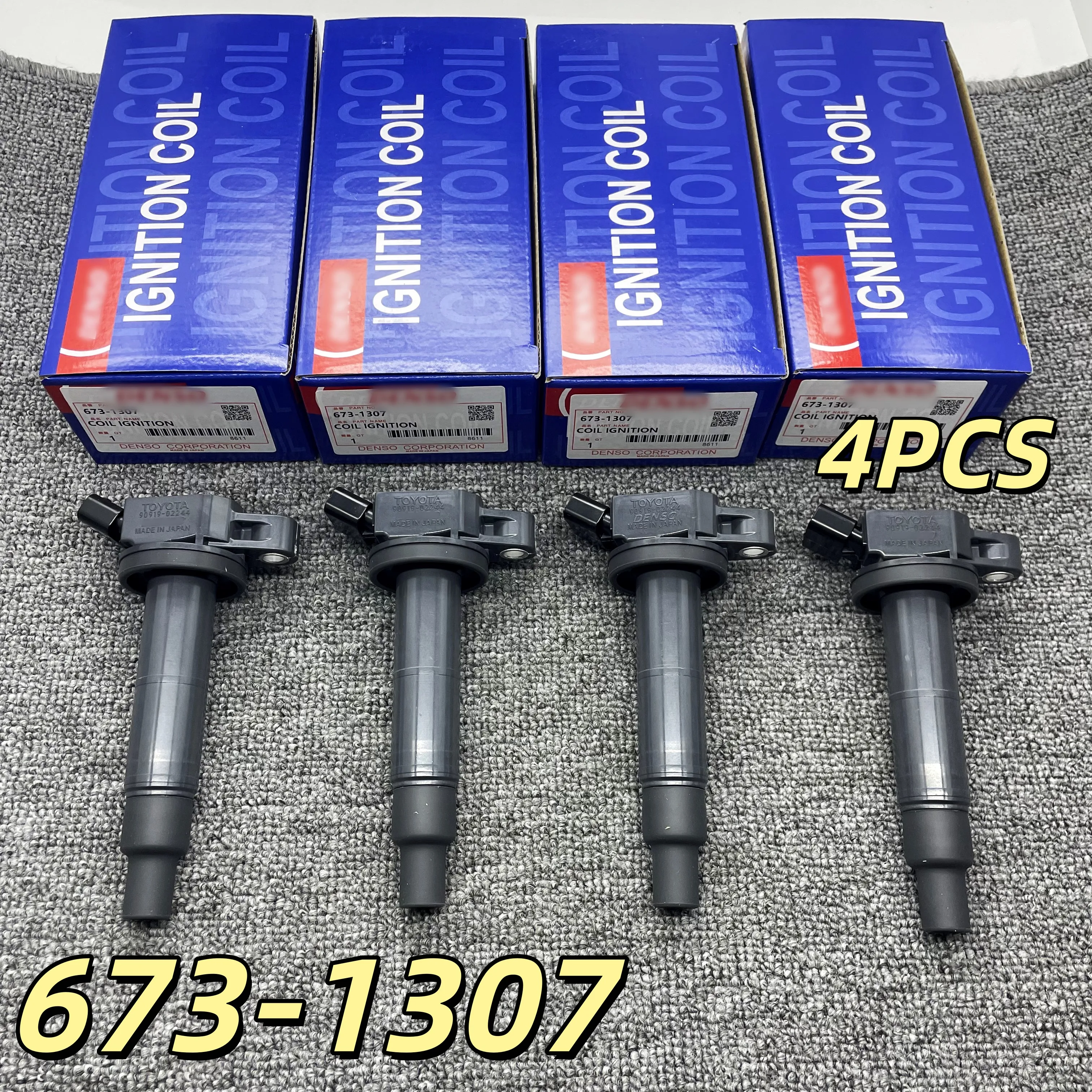 

4 шт. 90919-02244 673-1307 Катушки зажигания DENSO для Toyota Rav4 2.4L L4 2001-2008 гг.