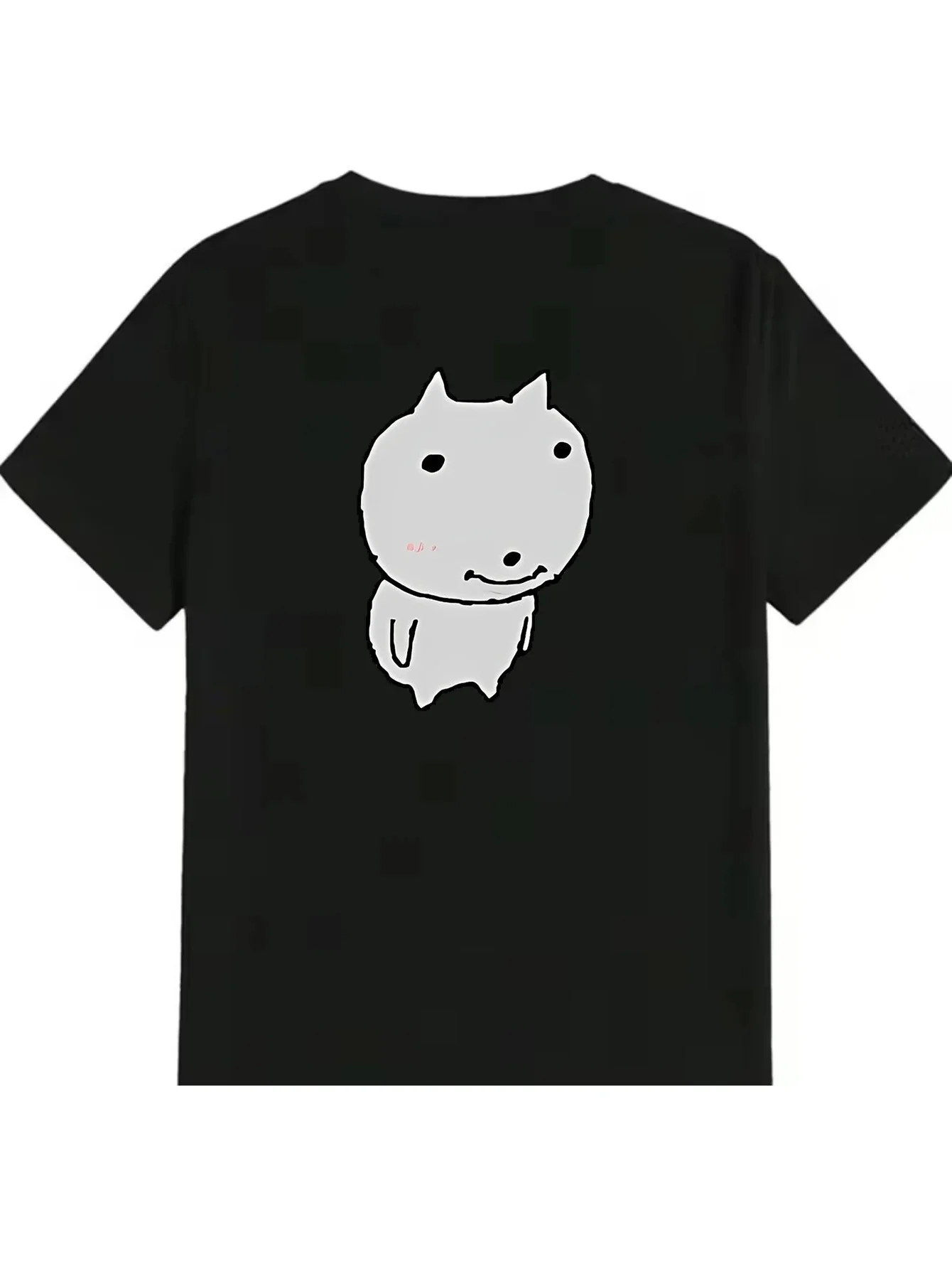 Korean puppy Meme T-shirt Minimally Designed Cat Printed Women's Top Cute o-Neck Unisex clothes with many korean reviews women
