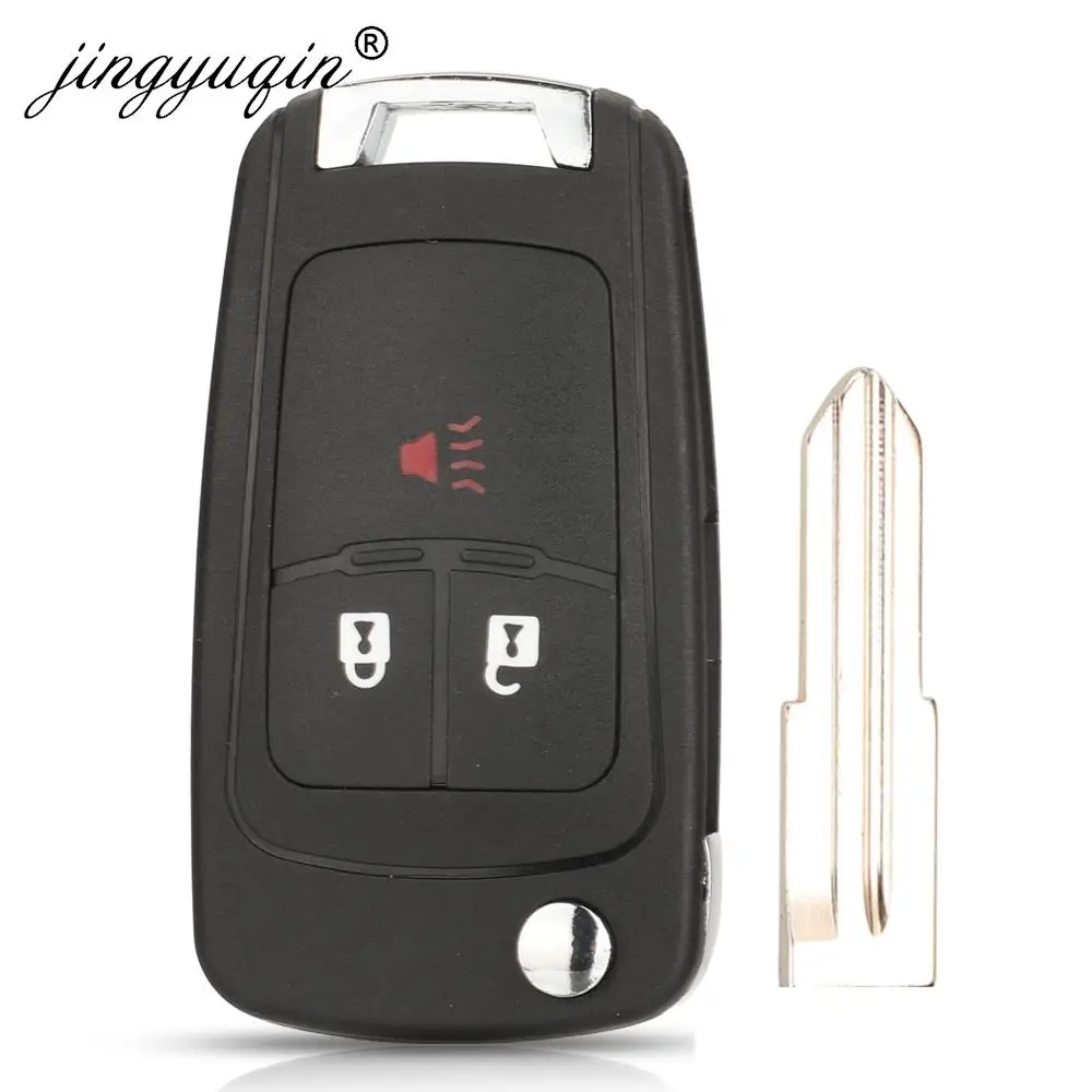 jingyuqin Folding Remote Car Key FOB Case For Chevrolet Cruze Spark Flip 3 Buttons Auto Remote Key Shell Replacement