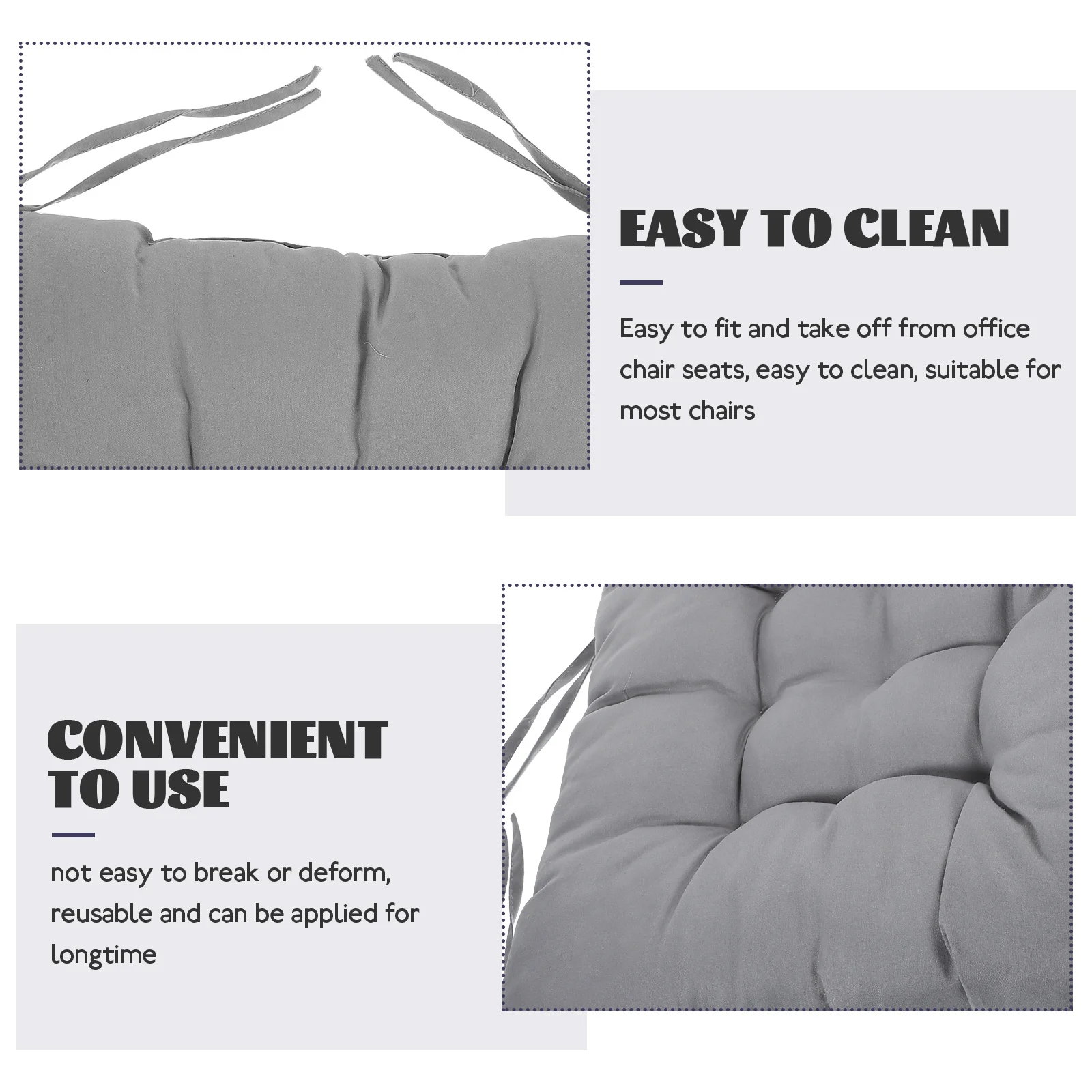 

Square Chair Seat Cushion Comfortable Polyester Fiber Pad for Office Gaming Dining Living Room Soft Chair Cushion Warm Seat Mat