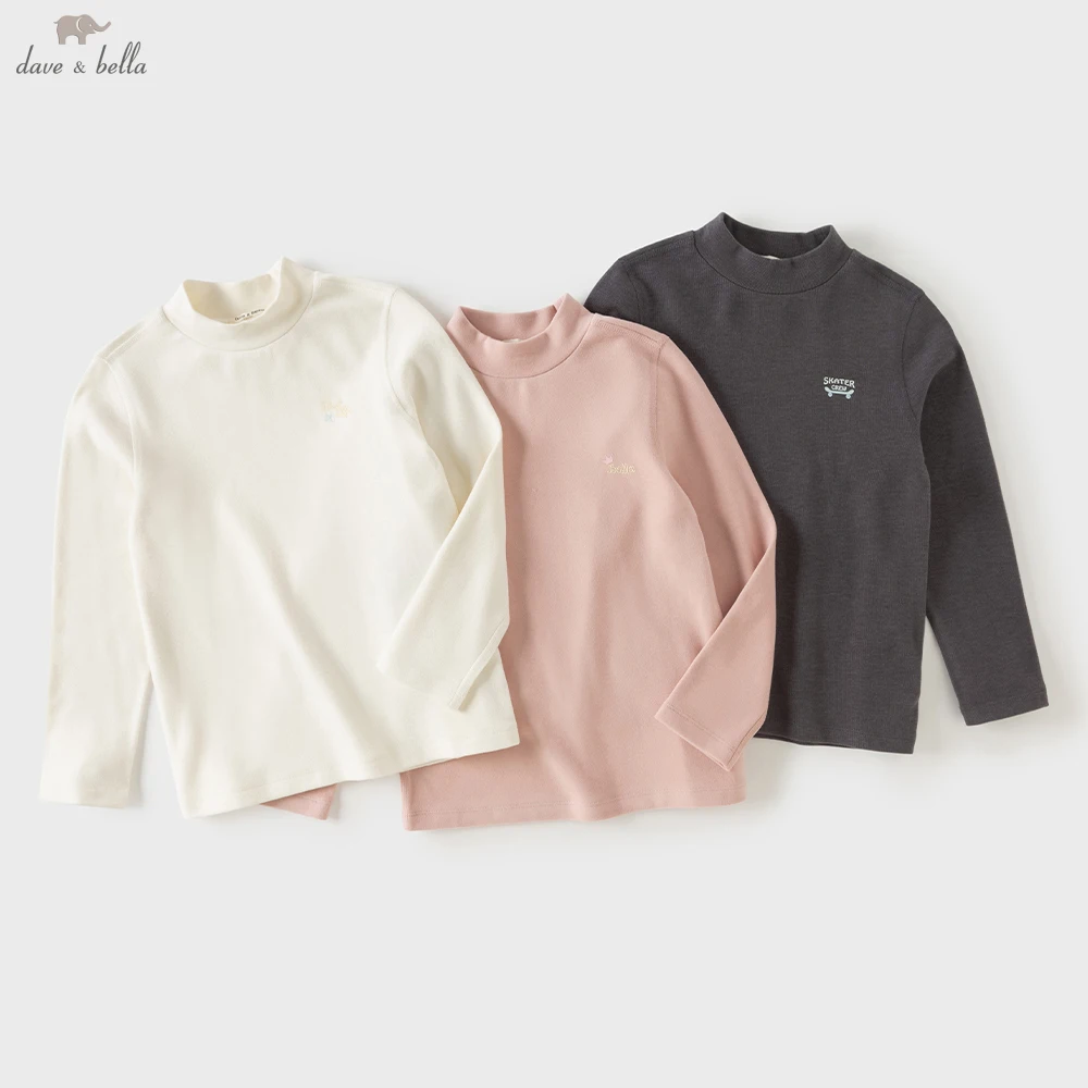 Dave Bella Boys Girls Winter Autumn T-shirt Children Long Sleeve Pullover Casual Kids Outdoor Bottoming Tops Clothes DK4263779