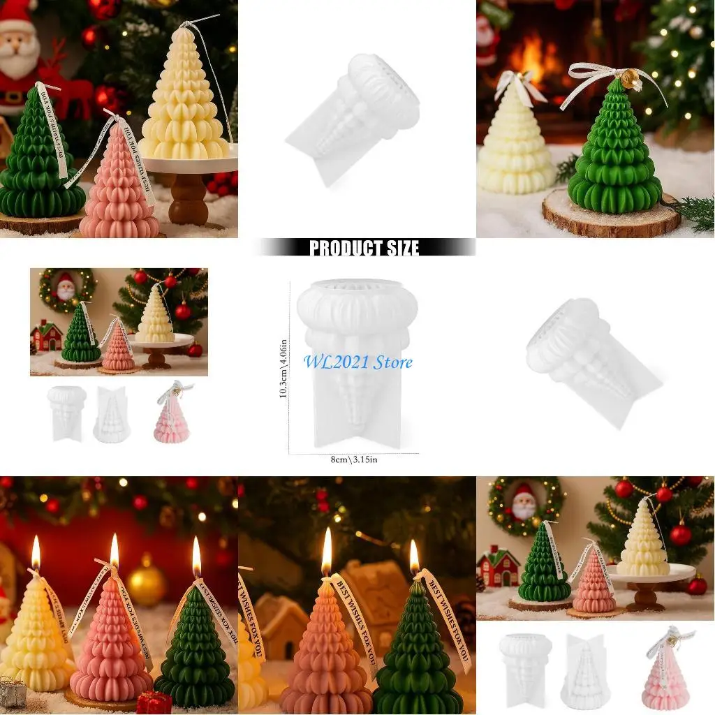 

G5GC Flexible Silicone Christmas Tree Shaped Mold For Home Craft Enthusiasts