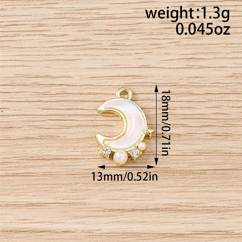 5 Stück gemischte, filigrane Kristall-Metal-Mond- und Stern-Anhänger zum Basteln von Ohrhängern, Halsketten, Armbändern, DIY-Handwerk und Schmuckzubehör – Detail 7