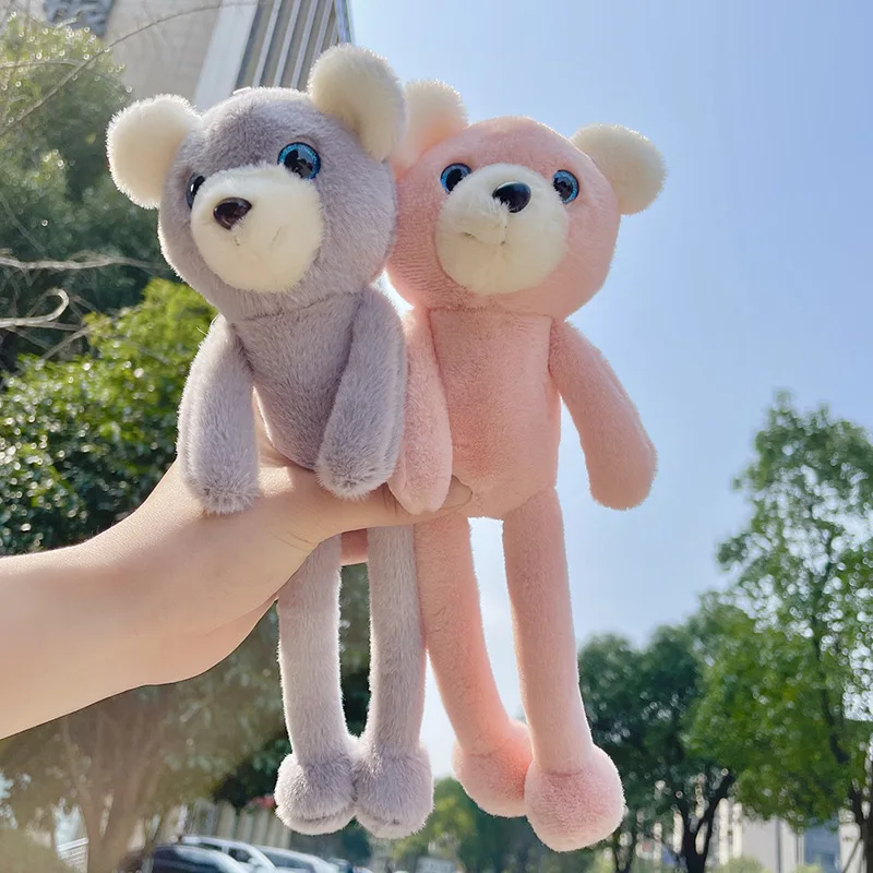 25CM Cute Cartoon Plush Doll Long Legs Bear Doll Girls Satchel Accessories Couple Kawaii Backpack Keychain Pendant Kid's Gifts