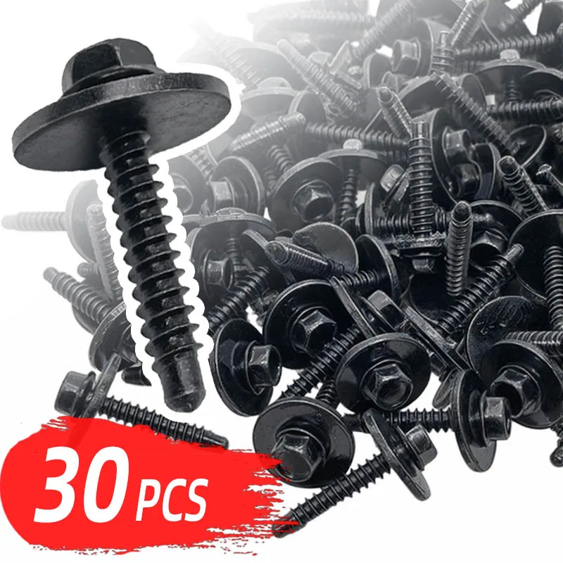 Carro preto metal parafuso respingo escudo fender forro parafusos 11570498 para gm buick cadillac chevy gmc 2010-on