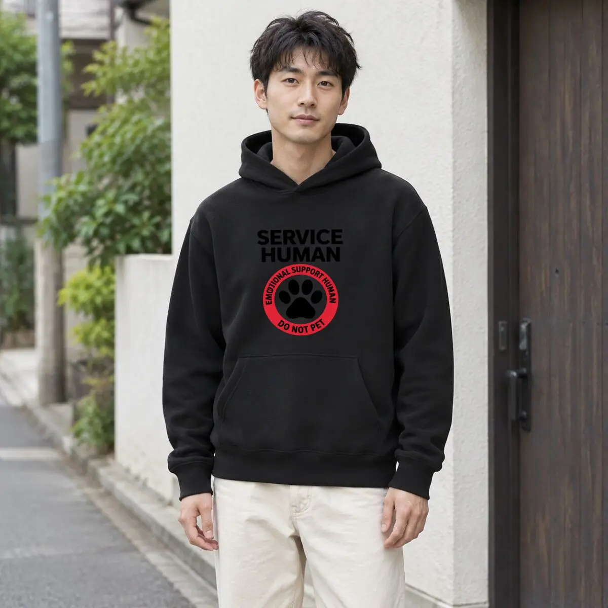 Service Human Emotional Support Do Not Pet Paw Autumn and winter new men's and women's hooded sweatshirts