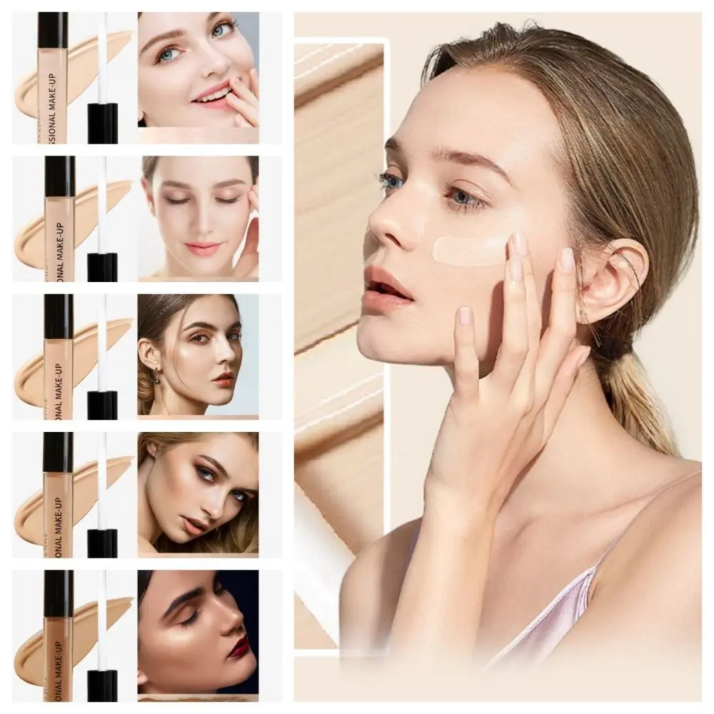 

Professional Concealer With Brush Waterproof Full Cover Concealer Foundation Covering Blemishes Soothing Wrinkles